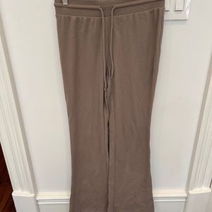 Aritzia taupe flare waffle sweatpants